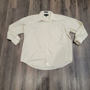 Croft & Barrow Cream Button-Down Shirt Professional Casual Wear 17-18 34/35‎